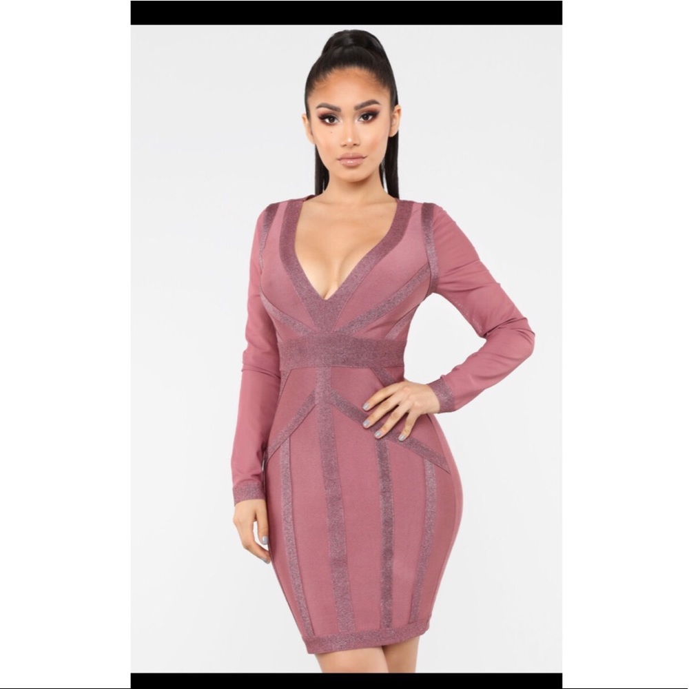 Not The One Bandage Dress - Dark Mauve